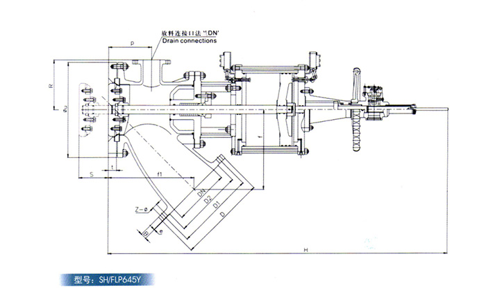 氣(qì)動Y型平底放(fang)料閥産品結(jie)構圖