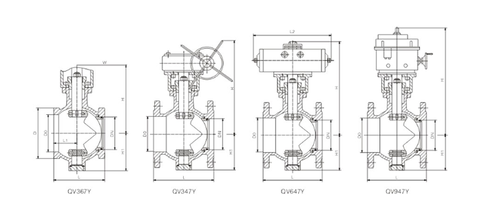 V型調節(jie)球閥結構圖