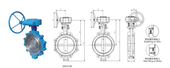 美标三(sān)偏心凸耳對夾(jiá)蝶閥産品結構(gòu)圖