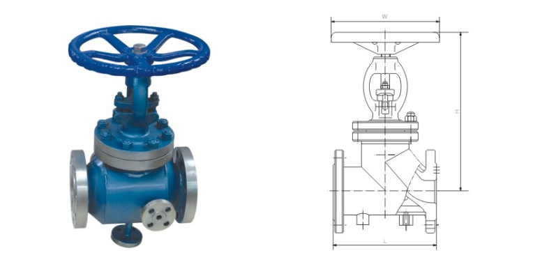 BJ41型(xíng)保溫閘閥(fá)産品結構(gòu)圖