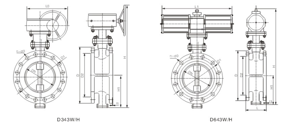 國标(biāo)三偏心法蘭連(lian)接蝶閥結構圖(tu)