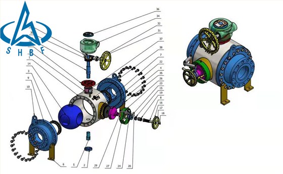 清管閥(fá)裝配三(san)維圖.