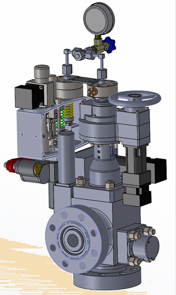 氣(qì)井遠程控壓急(jí)斷裝置三維圖(tú)示 氣井遠程控(kòng)壓急斷裝置三(san)維圖示